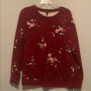 Maroon floral sweater